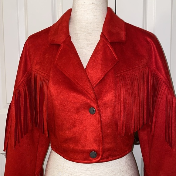 Anthropologie Pilcro Suede Fringe Moto Jacket size XXS NWT - Picture 5 of 16